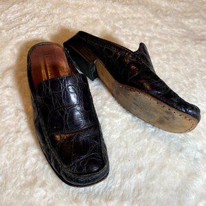 Unisa sz:7B Genuine Leather Upper Black Malvina Mules